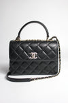 CHANEL Limited Edition Small Trendy CC Top Handle Crystals Clasp and Letters Handbag- Full set with box and receipt
