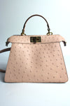 FENDI Peekaboo IseeU Ostrich Confetti Rose Leather with Gold Hardware Small Handbag RRP:€8800