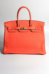 HERMES HSS Birkin 35cm Orange Togo Leather Gold Hardware