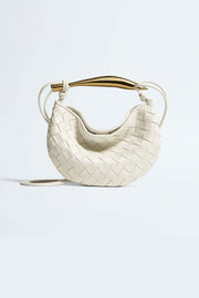 BOTTEGA VENETA Mini Sardine Chalk Nappa Intercciato Leather Handbag with Gold Handle RRP €2900