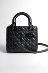 CHRISTIAN DIOR Black Medium Limited Edition Lucky Star Studded with Ruthenium Hardware Handbag full set