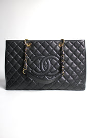 CHANEL Rare & Discontinued Grand Shopping Tote XL Caviar Leather Gold Hardware