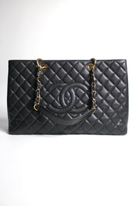 CHANEL Rare & Discontinued Grand Shopping Tote XL Caviar Leather Gold Hardware