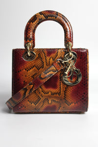CHRISTIAN DIOR Python Exotic Skin Ombre Small Lady Dior Handbag with box RRP:€9500