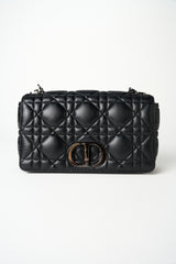 CHRISTIAN DIOR Caro Black Macro Cannage Quilted Leather with Silver hardware Handbag RRP: £3750