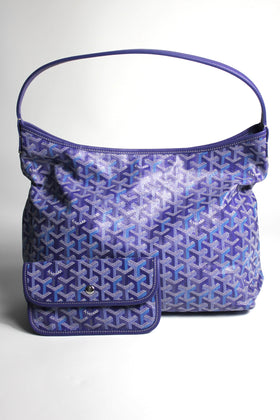 GOYARD Hobo Boheme Goyardine Blueberry Purple Handbag with Mini Pouch- Limited edition