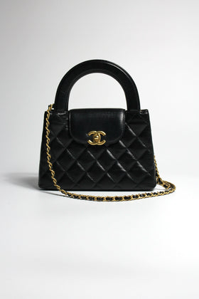 CHANEL Black Calfskin Nano handbag with Gold hardware -Full set (Box and receipt)