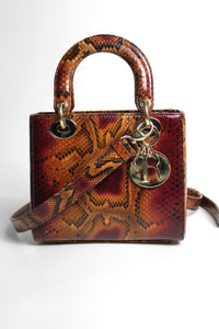 CHRISTIAN DIOR Python Exotic Skin Ombre Small Lady Dior Handbag with box RRP:€9500