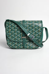 GOYARD Belvedere PM Green Goyardine Palladium Crossbody Handbag
