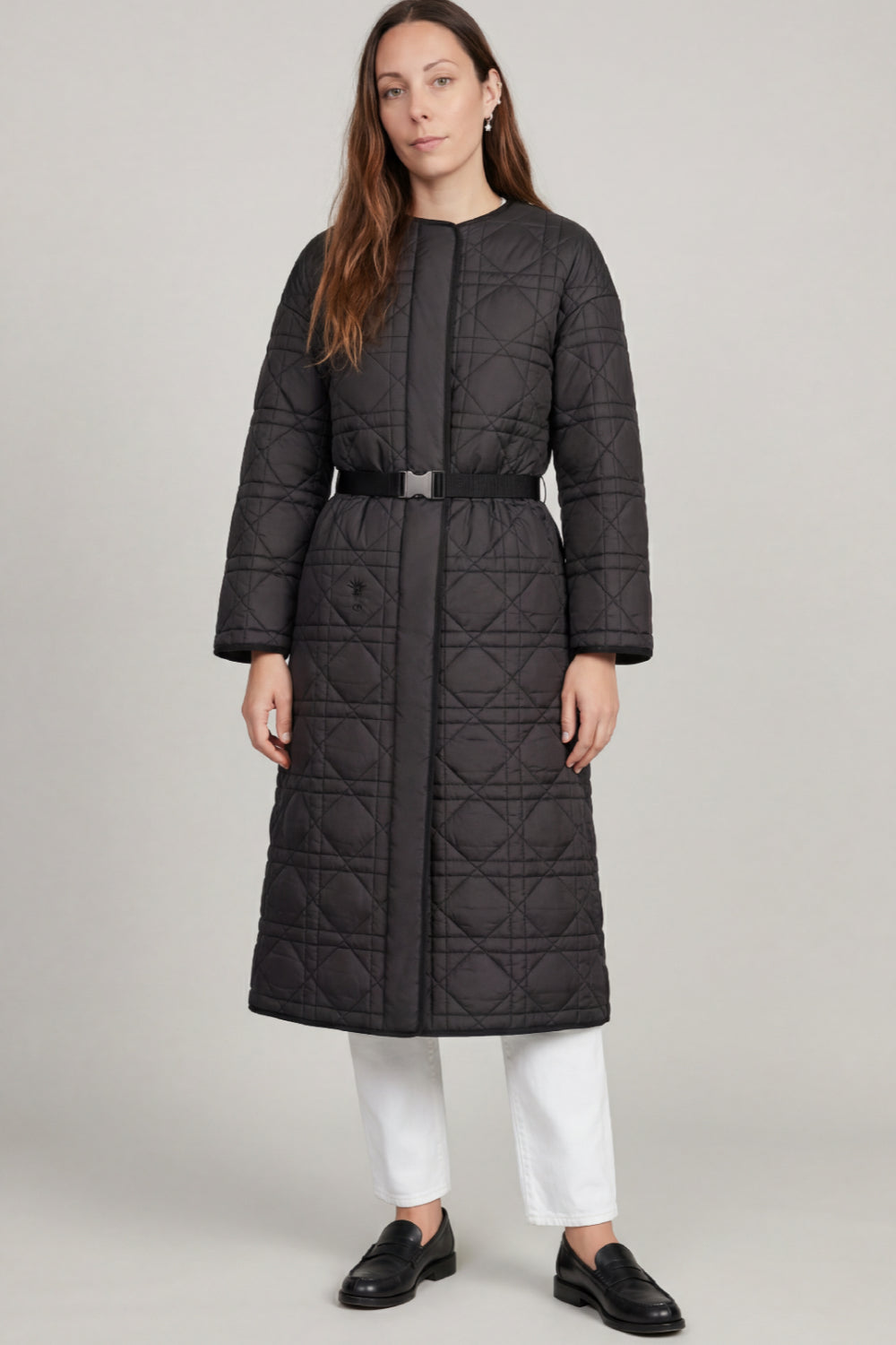 dior mid-length quilted macrocannage flared dress CHRISTIAN Technical Taffeta Long Jacket with – U & Moi Size:One size - two piece it features a very si-medium Skirt Work Christmas Outfits