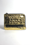 CHANEL " VOTEZ COCO" Limited Edition Gold Aged Calfskin zippered Clutch with CC charm