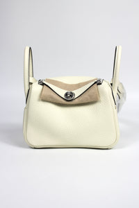 HERMES Mini Lindy So Cream Taurillon Clemence PHW - 2026 Brand New FULL SET