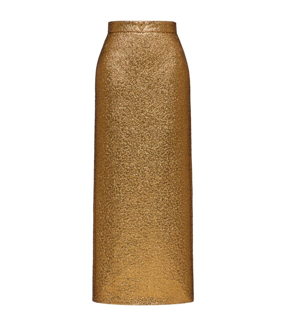 VALENTINO Gold V high waisted skirt size 38 RRP: £1100 – U Moi