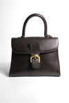 DELVAUX Brilliant MM Cafe Galop Leather with Gold Hardware
