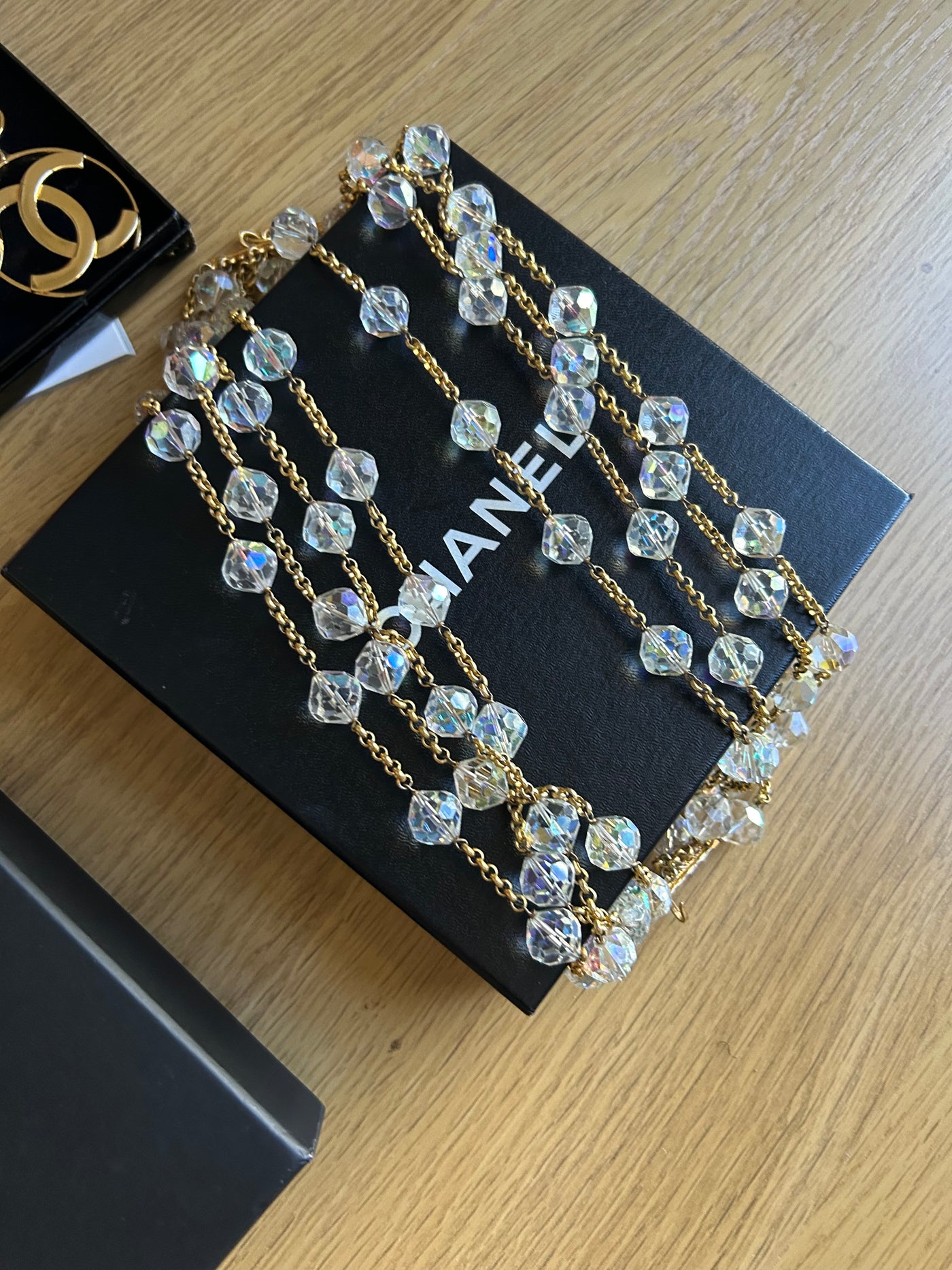 CHANEL rare 8 strands chocker necklace collection 28 aurora borealis