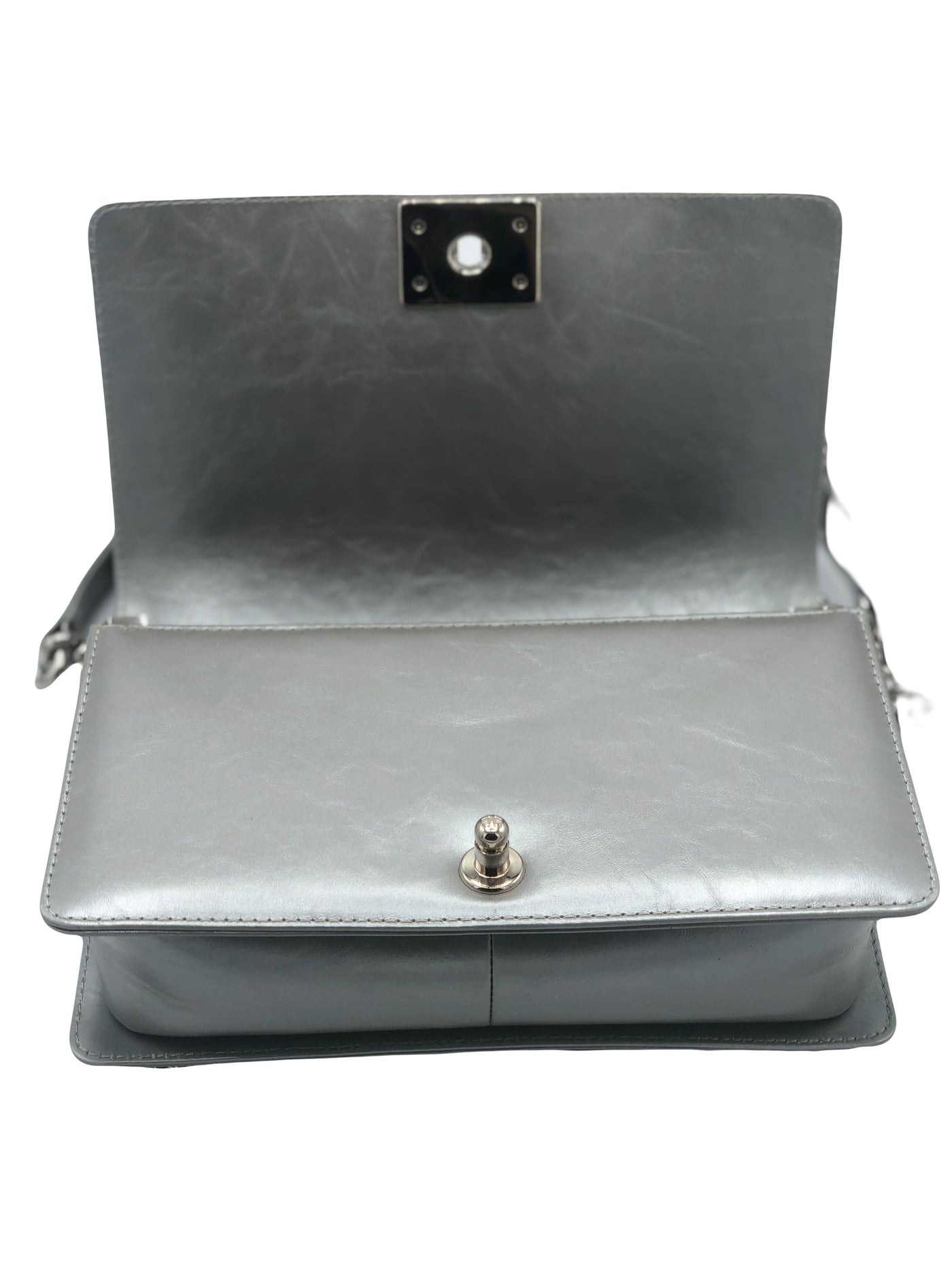 CHANEL Medium Silver Boy Handbag Limited Edition