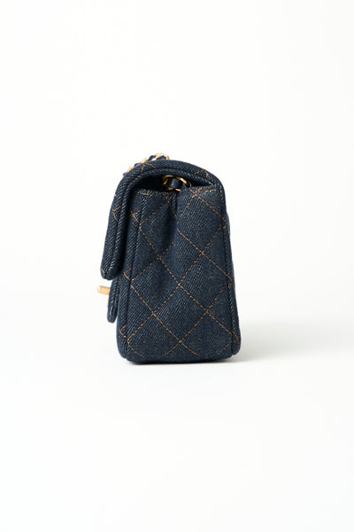 CHANEL mini denim ghw handbag brand new full set