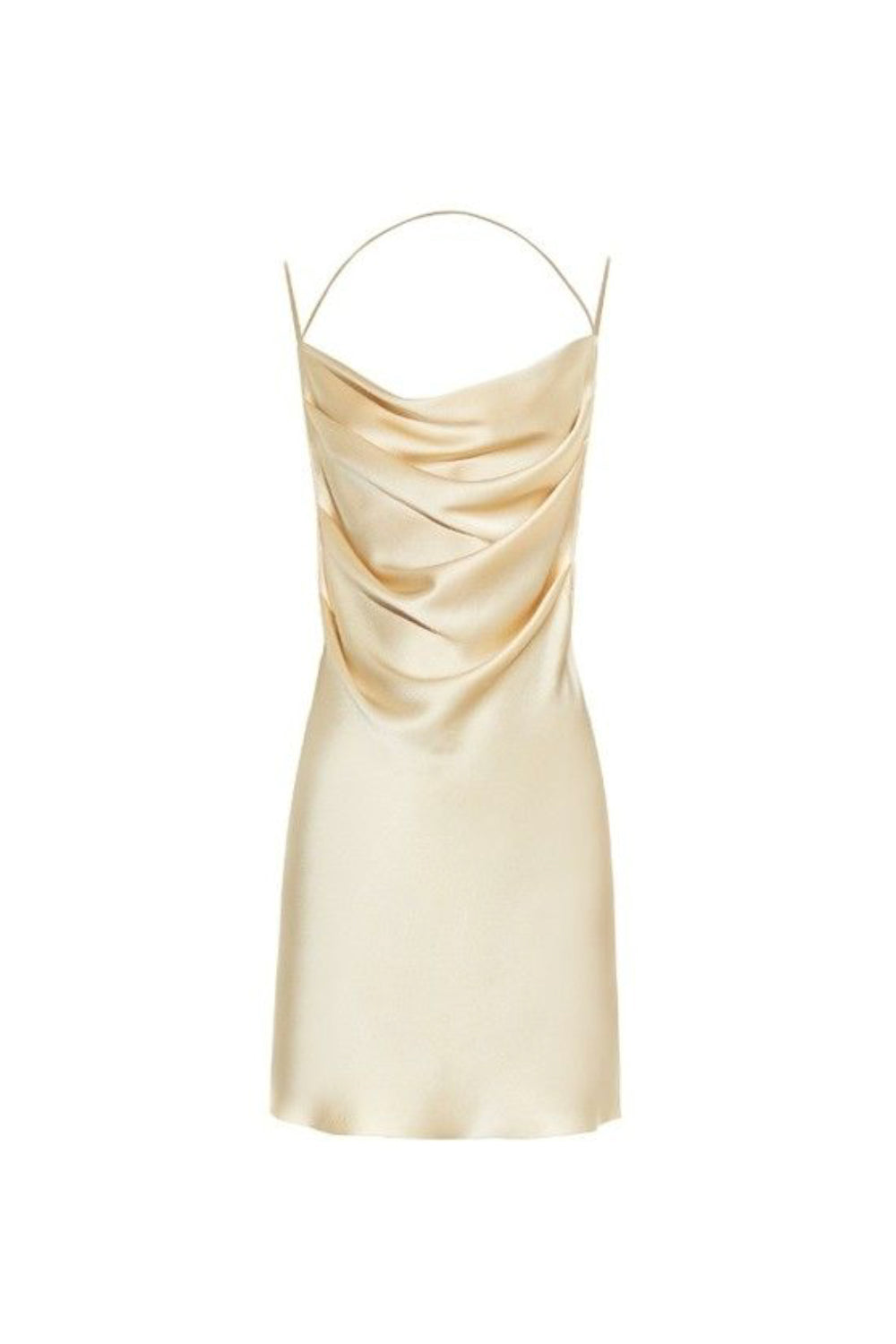 SAINT LAURENT champagne slip dress with open back RRP: $2390