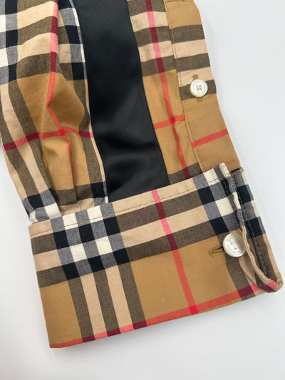 BURBERRY checked shirt with black detail on sleeves