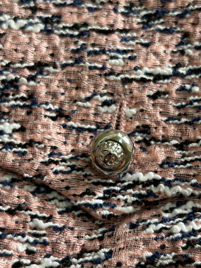 CHANEL Pink Silver Zip Chain Two Pieces Suit 2011 size 42