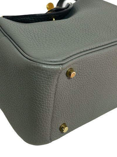 HERMES Lindy Mini || Gris Meyer Clemence leather with Gold Hardware