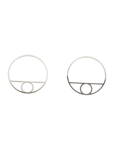 HERMES Chaine D'Ancre Game silver hoops earrings with box