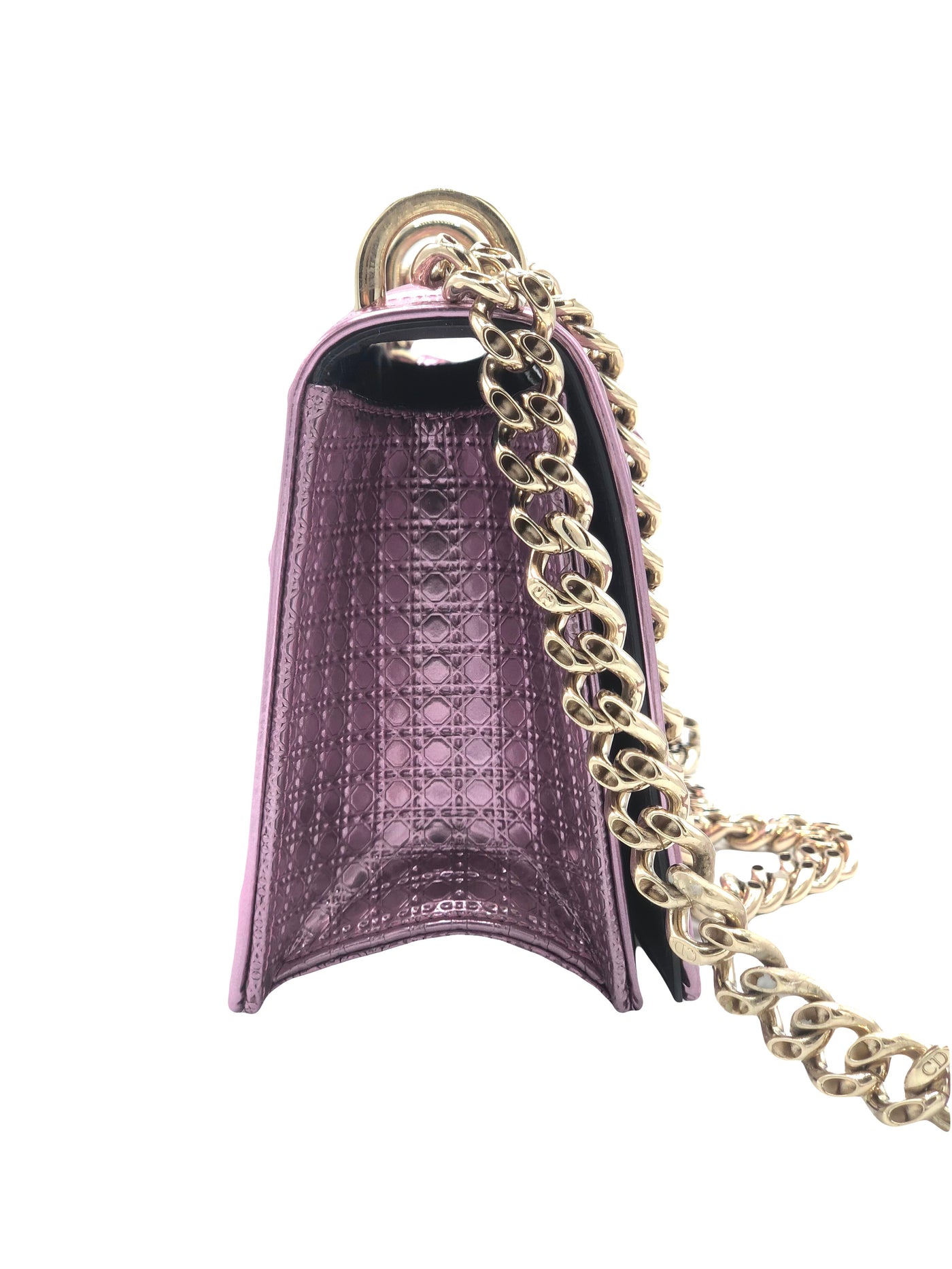DIOR Diorama Small Micro Cannage pink metallic handbag RRP: $3100