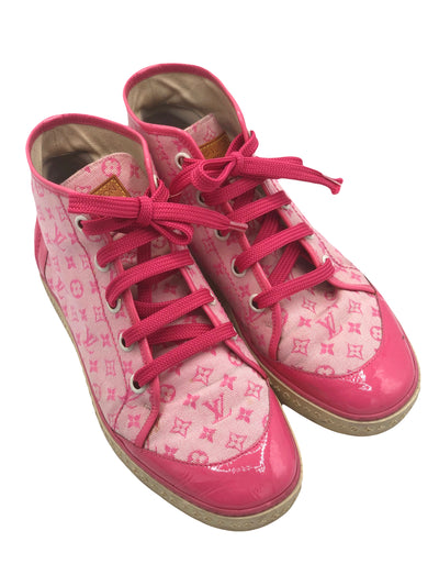 LOUIS VUITTON Pink Monogram trainers size 38.5