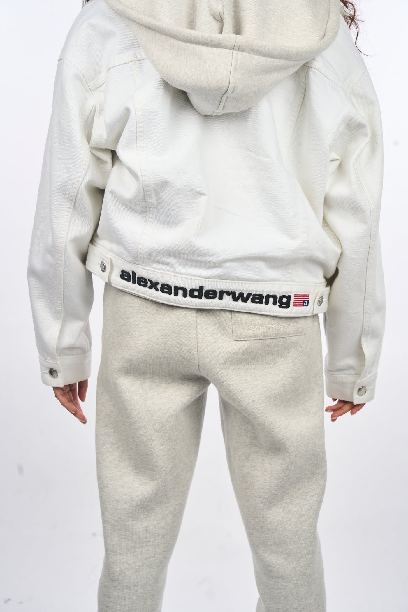 ALEXANDER WANG denim x hoodie jacket size S oversized