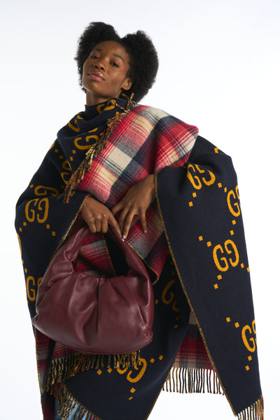 GUCCI wool reversible shawl cape FW19 runway