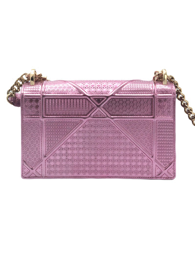 DIOR Diorama Small Micro Cannage pink metallic handbag RRP: $3100