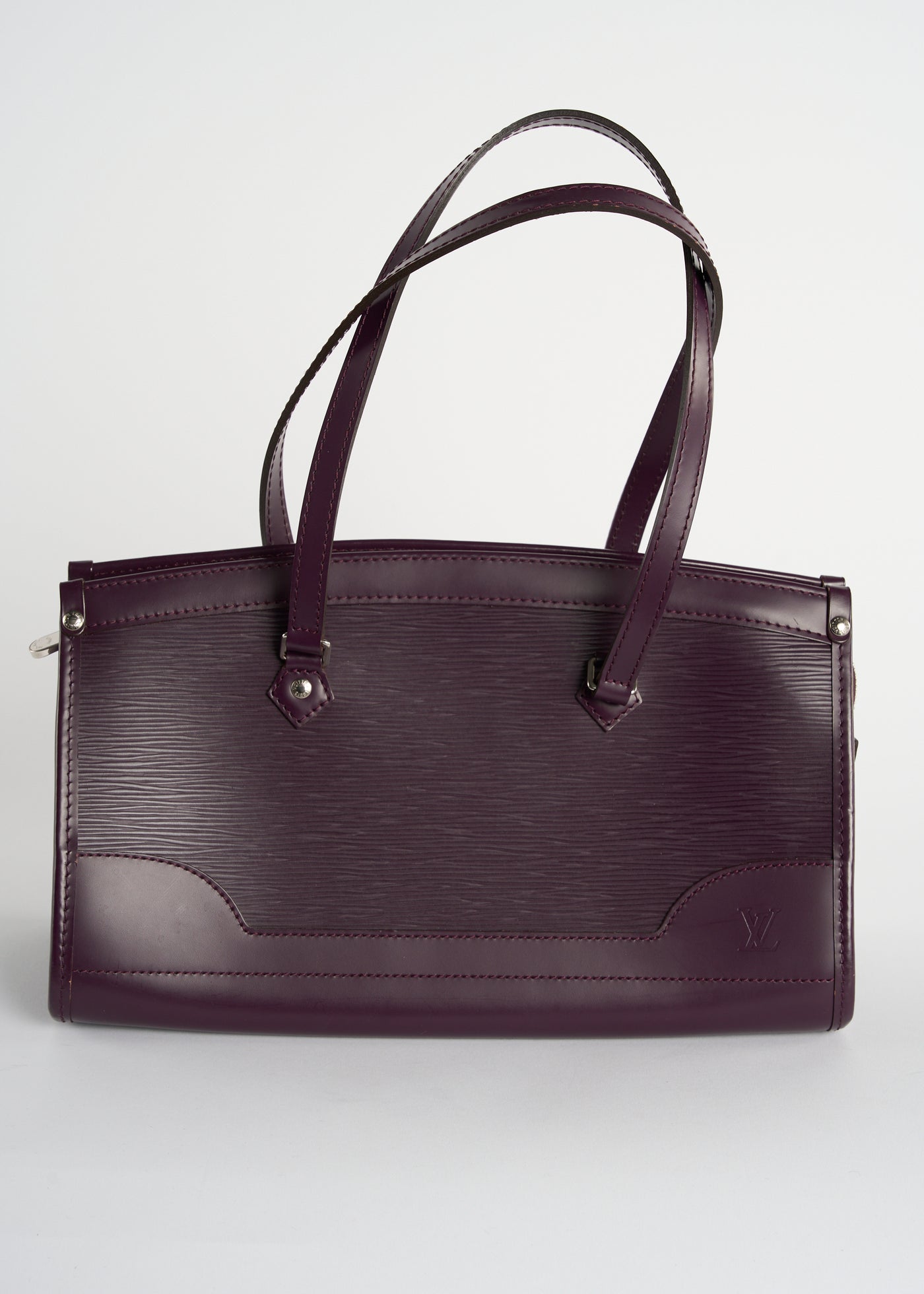 LOUIS VUITTON "Madeleine" purple epi leather handbag