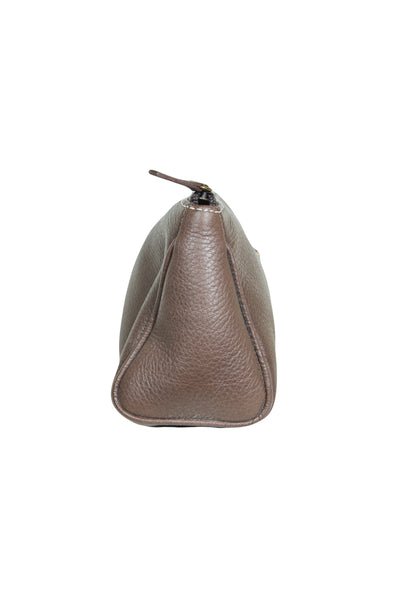 Christian DIOR brown leather zipper pouch