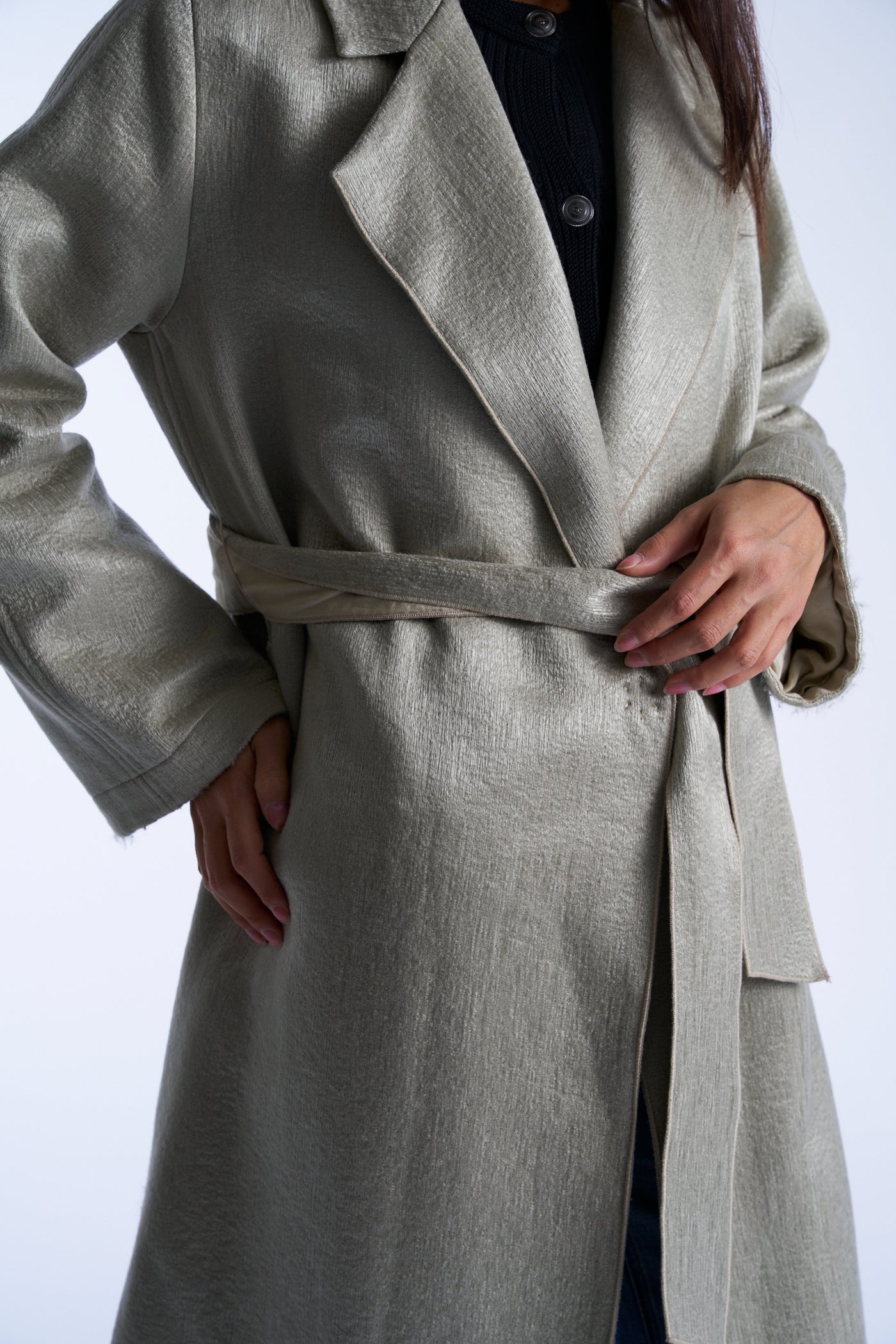 FORTE FORTE Pistachio belted coat