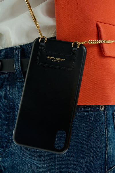 SAINT LAURENT Phone case with chain