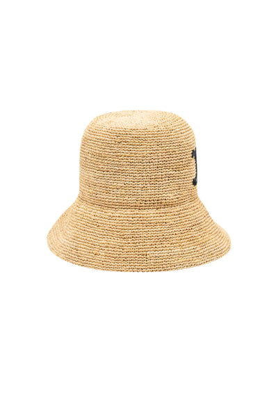 CELINE Triomphe bucket hat raffia never worn current collection £590