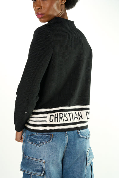 CHRISTIAN DIOR black and white signature cardi jacket