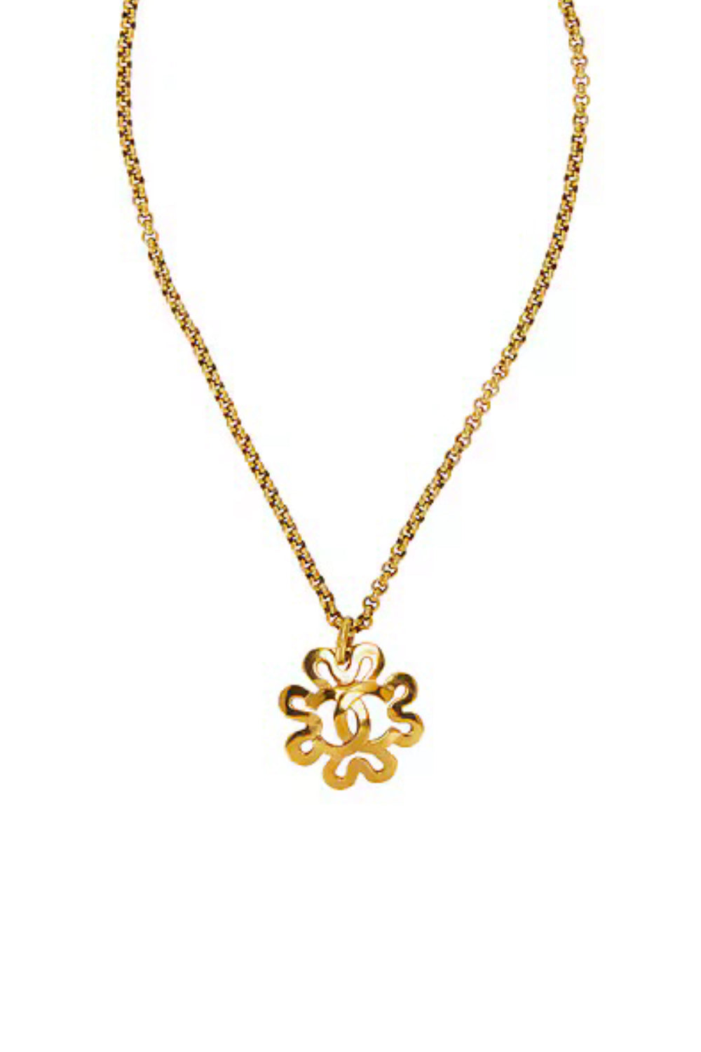 CHANEL vintage 1995 gold CC pendant necklace