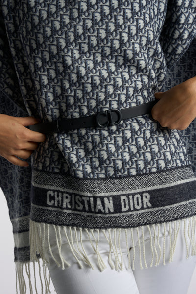 CHRISTIAN DIOR cashmere oblique poncho