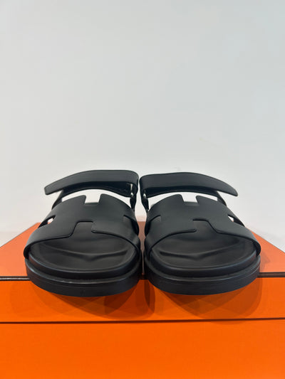 HERMES Chypre Calf leather sandals size 38.5 *Store Fresh*