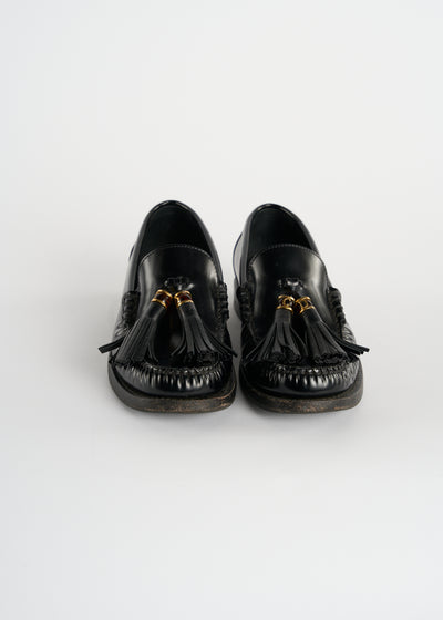 CHRISTIAN DIOR tassel smooth leather loafers