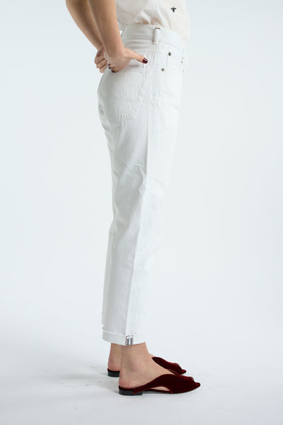 CHRISTIAN DIOR white boyfriend jeans "j'adior" size xxs