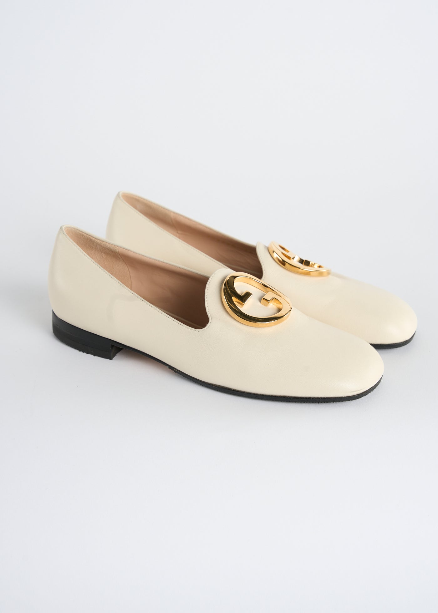 GUCCI Blondie white loafers GG gold size 36 RRP: £635