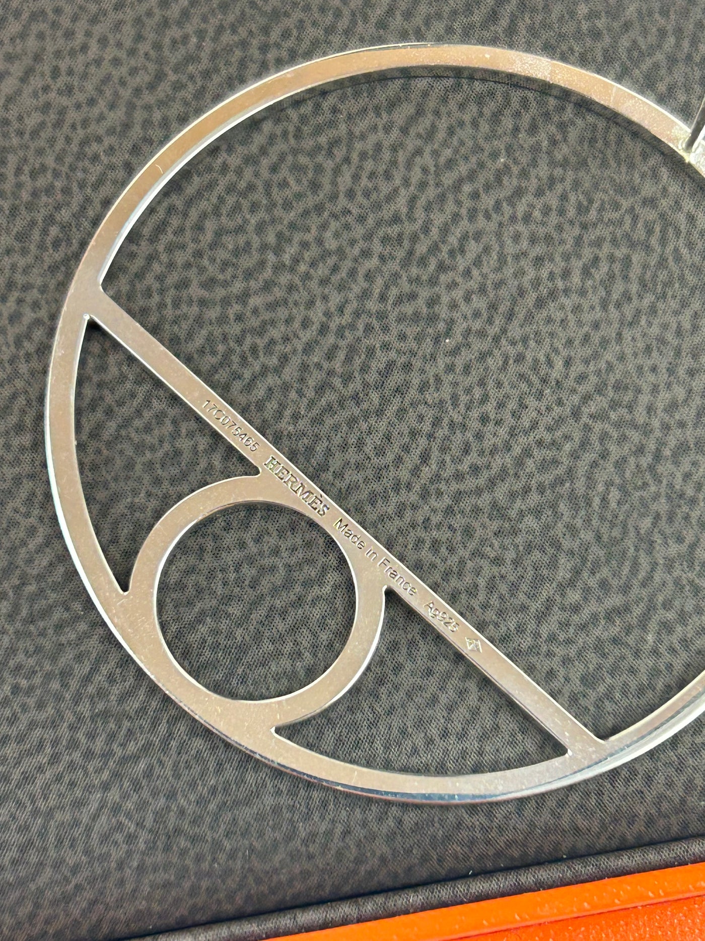 HERMES Chaine D'Ancre Game silver hoops earrings with box