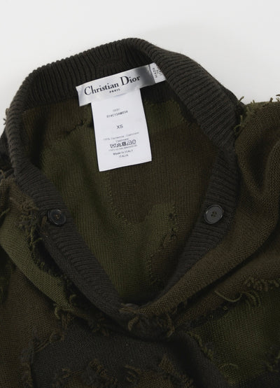 CHRISTIAN DIOR camouflage cashmere poncho