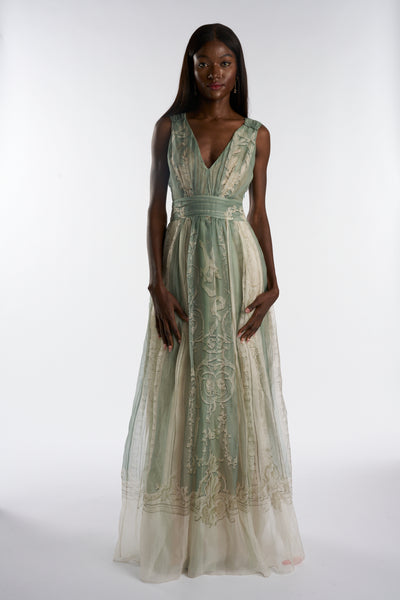 ALBERTA FERRETTI Empire Green Dress Spring Collection RRP: £1795