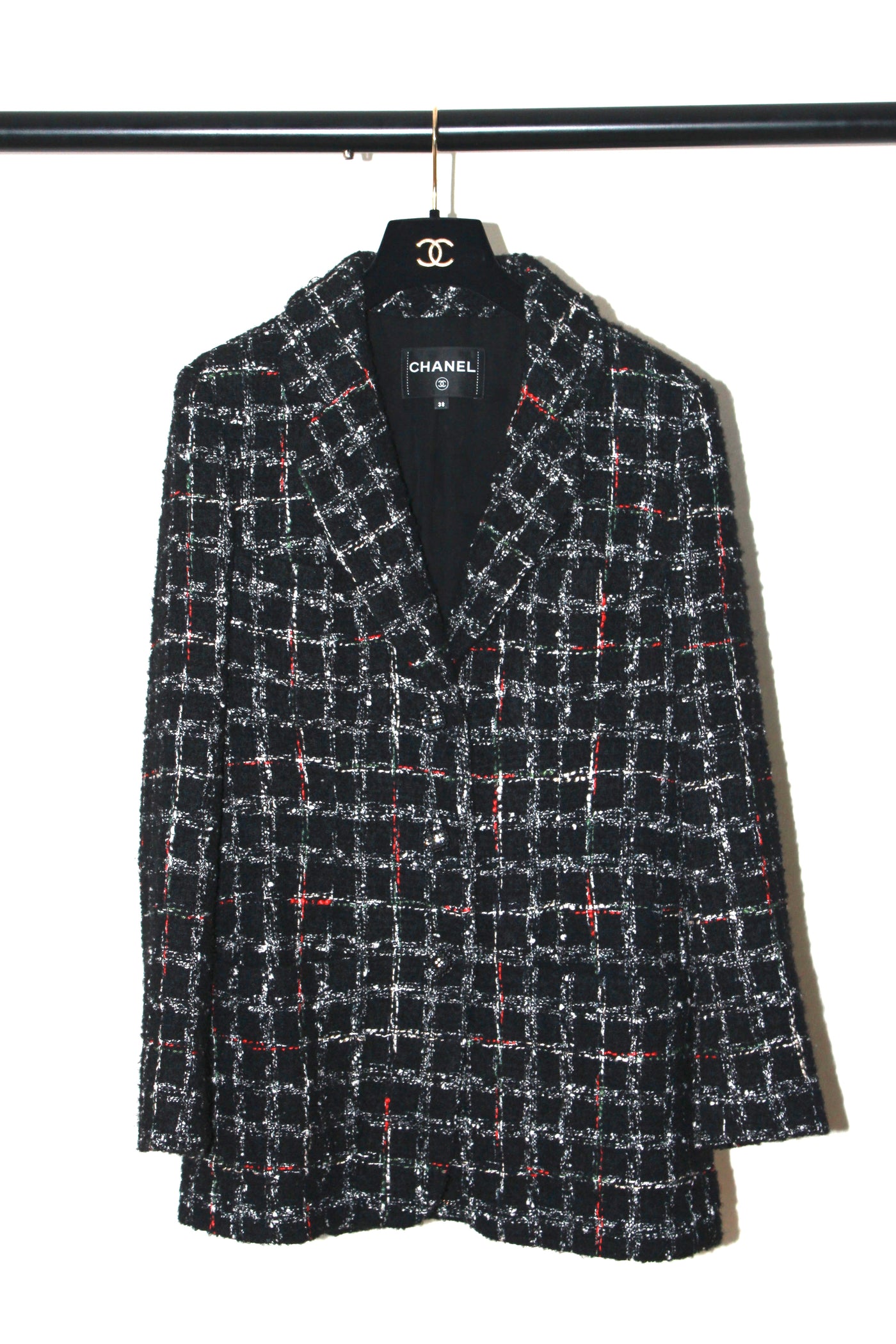 CHANEL AW 2023 tweed blazer jacket size 38