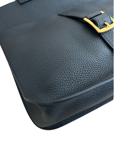HERMES Alzan 31 Noir Clemence Leather with Gold Hardware