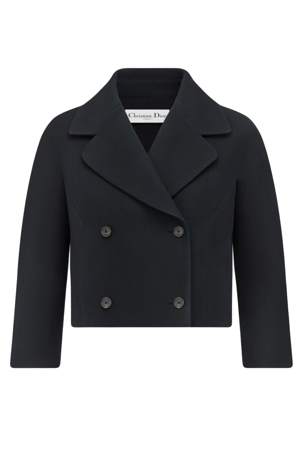 CHRISTIAN DIOR black double breasted cropped jacket