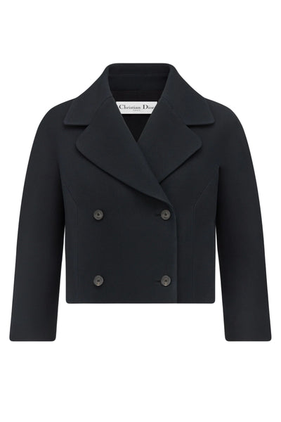 CHRISTIAN DIOR black double breasted cropped jacket